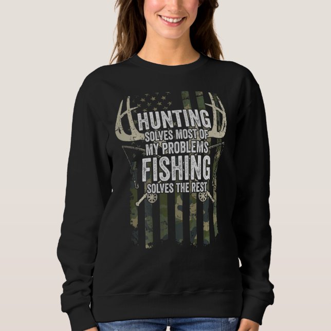 Jakt löser de flesta av mina problem när jag fiska t shirt (Framsida)
