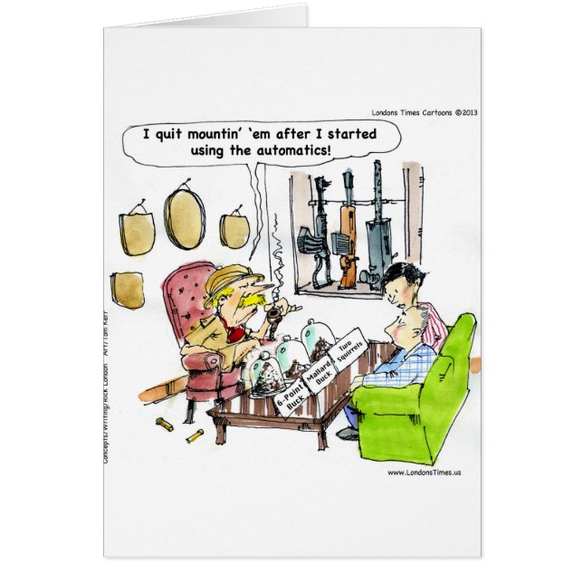 Jakt med automatiska presenter och teveapparater hälsningskort (Framsidan)