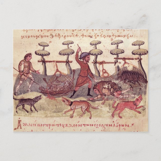 Jakt med nät vykort (Framsida)