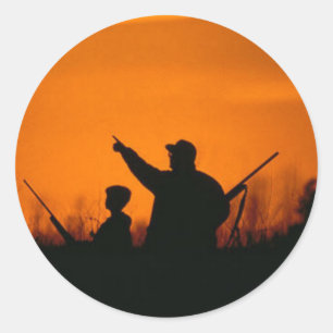Jakt med Pappa Runt Klistermärke