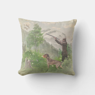 Jakt med tyska Wirehected Pointer Tapestry P Kudde