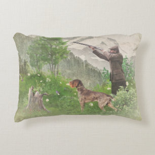 Jakt med tyska Wirehected Pointer Tapestry P Prydnadskudde