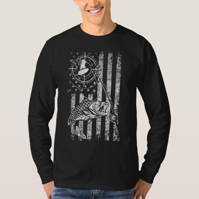 Jakt och fiske efter jägare och fiskare t shirt (Framsida)