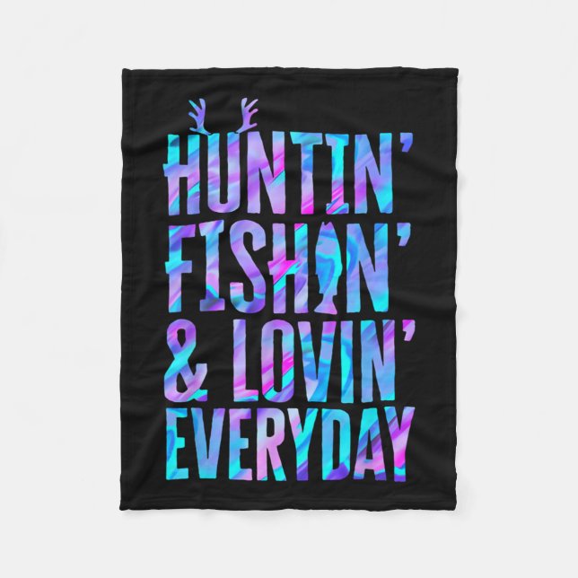 Jakt- och lovingfiske varje dag fleecefilt (Framsidan)