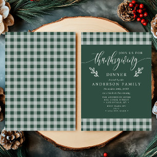 Jakt och vit buffelcheck Thanksgiving-middag Inbjudningar