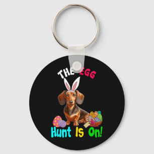 Jakt på ägg sker på Påsk-dagskorgen Dachshund Eggs Nyckelring