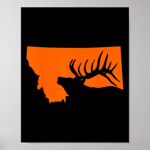 Jakt på älg i Montana Poster