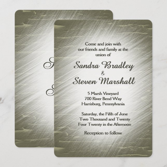 Jakt på bröllopsinbjudan inbjudningar (Fram/baksida)