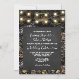 Jakt på Camo Chalkboard Rustic bröllopsinbjudninga Inbjudningar