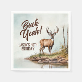 Jakt på hjort Buck Yeah 40-årsdag Pappersservett