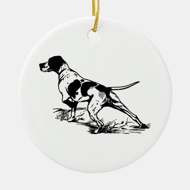 Jakt på Hund Julgransprydnad Keramik (Framsidan)