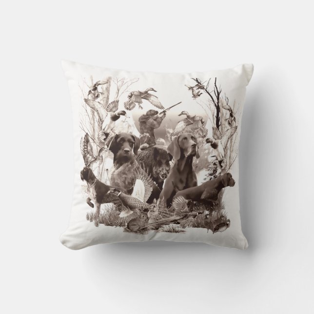 Jakt på hundar,Gun hundar,Jaktsäsong T-Shirt Kudde (Framsida)