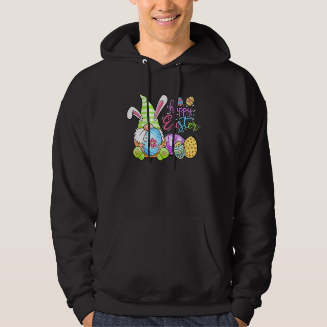 Jakt på Påskägget Cute Bunny Gnomie Vår Gnome Hoodie (Framsida)