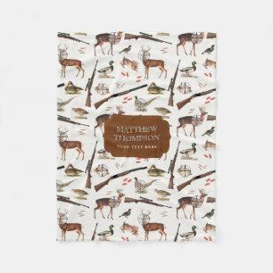 Jakt på vilda djur Utomhusman Pattern Fleecefilt