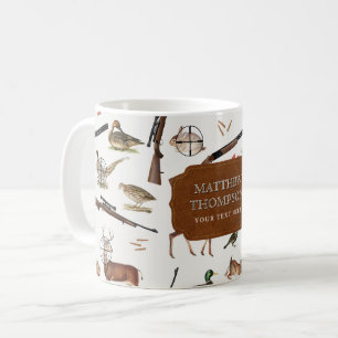 Jakt på vilda djur Utomhusman Pattern Kaffemugg