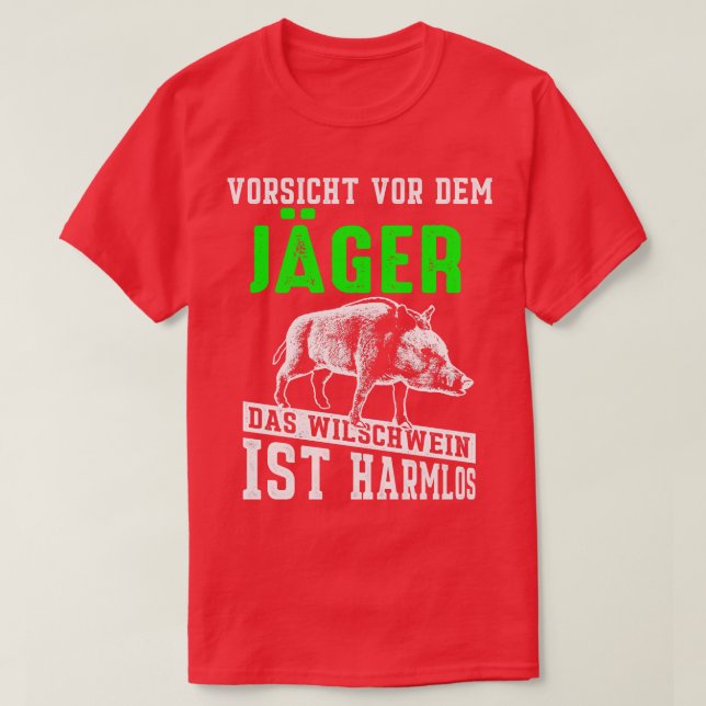 Jakt på vilder med vildsvin t shirt (Design framsida)