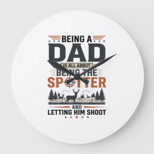 Jakt Pappa Spotter Vintage Gravyr T-Shirt Design Stor Klocka