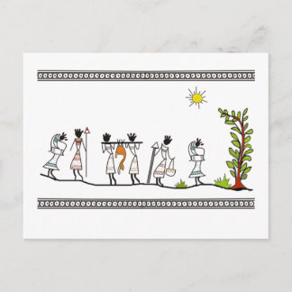 jakt_people_saura_Indian_Tribal_Painting Vykort