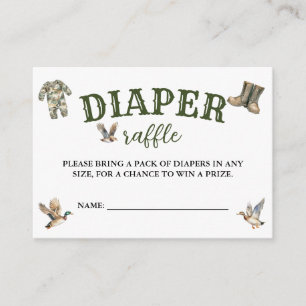Jakt Pojke Baby Shower Blöja Lotteri Tilläggskort