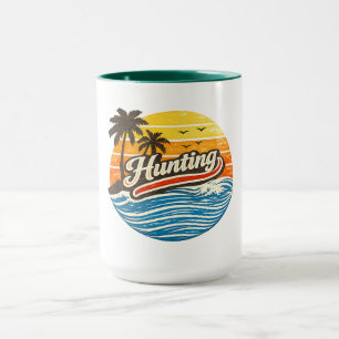 Jakt Retro Solnedgång Design Mugg