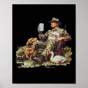 Jakt Trump Kamouflage Rolig Anka Jakt Säsong Poster