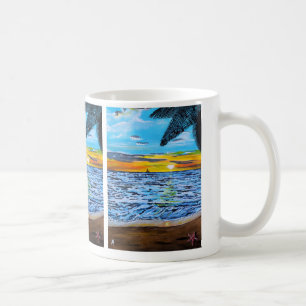 Jaktar på solnedgångsmålning av Alfred Fox Kaffemugg