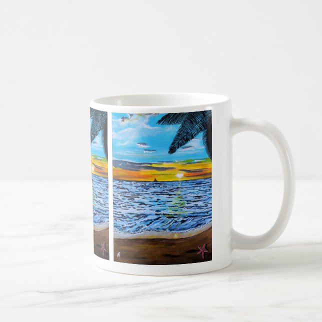 Jaktar på solnedgångsmålning av Alfred Fox Kaffemugg (Höger)