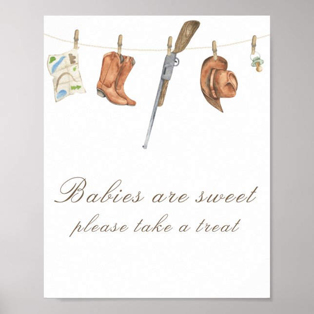 Jaktbaby shower - Bebisar är söta Poster (Framsidan)