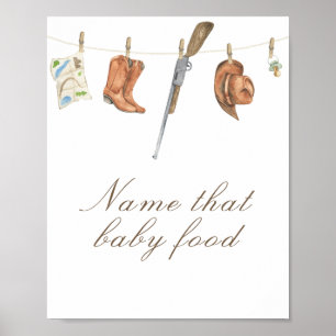 Jaktbaby shower - namnge den där barnmaten poster