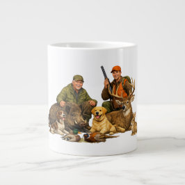 Jaktbyte med hundar present till utomhusjägare jumbo mugg