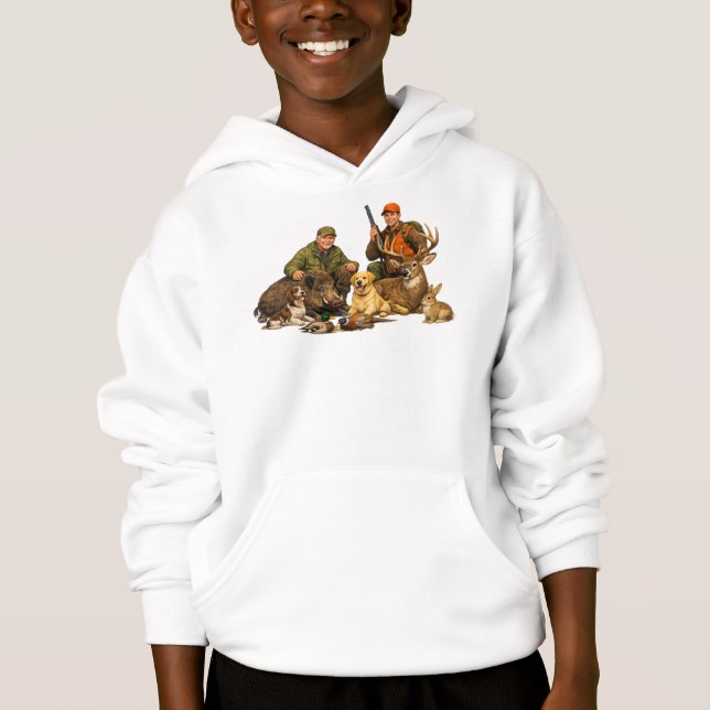 Jaktbyte med hundar utomhus jägare present t shirt (Framsida)