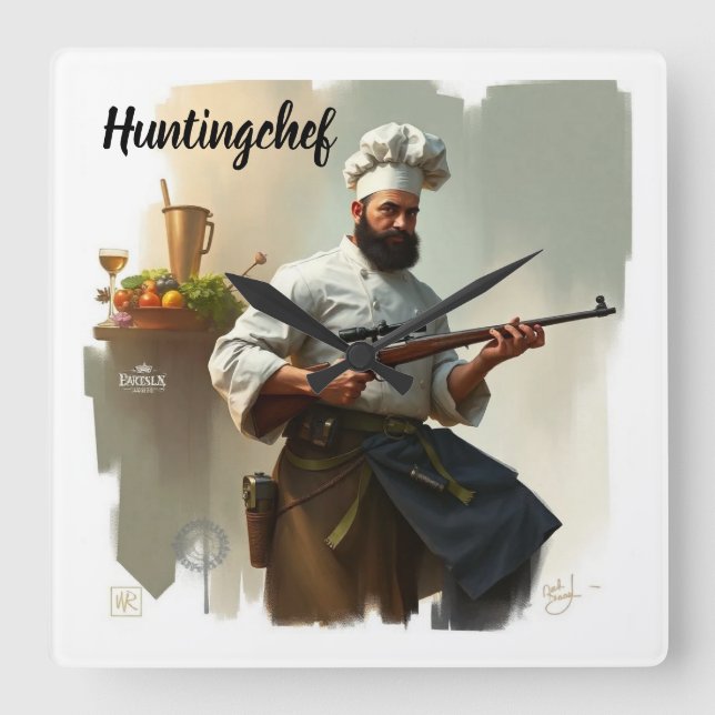 Jaktchef Fyrkantig Klocka (Framsida)