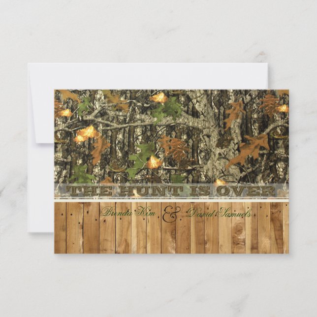 Jakten är över bröllopinbjudningar inbjudningar (Framsida)