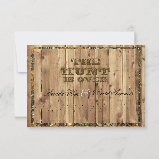 Jakten är över Camo bröllopinbjudan Inbjudningar (Framsida)