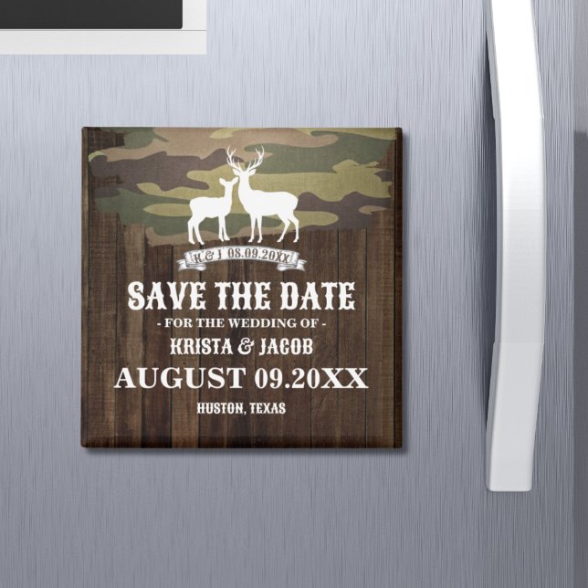 Jakten är över Western Bröllop Spara Datum Magnet (The Hunt Is Over Western Wedding Save The Date Magnet)