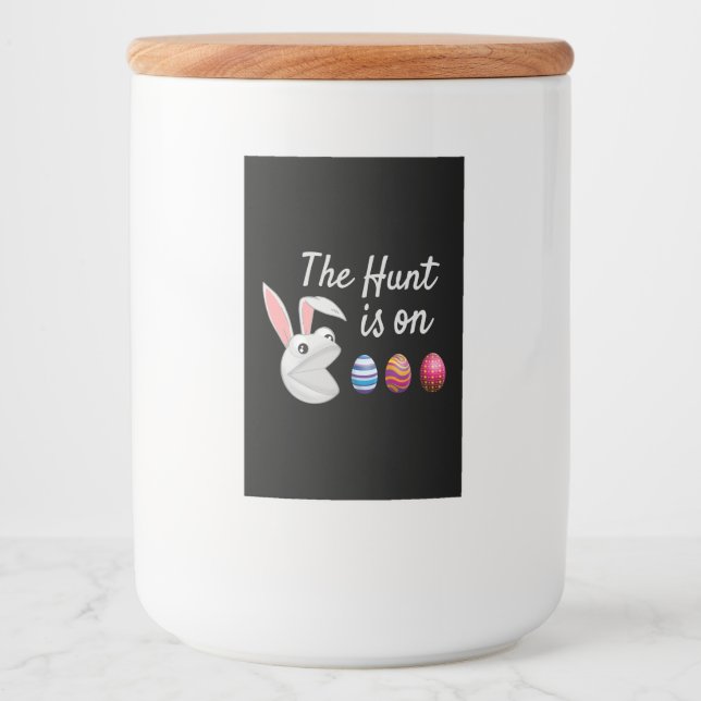 Jakten är på Påskhare Egg Hunt Mat Etikett (Framsida)