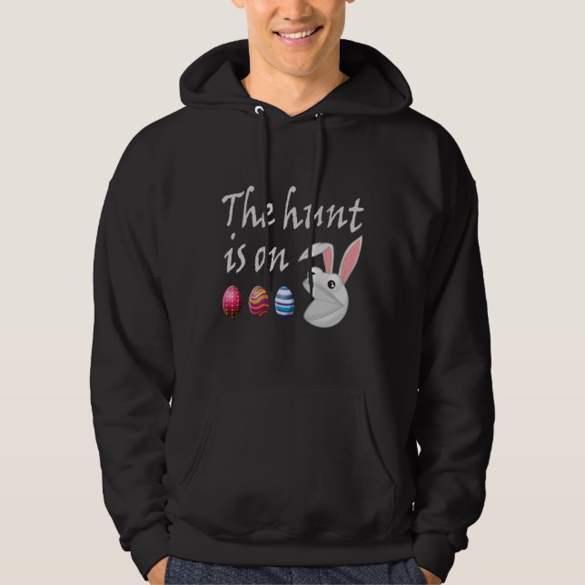 Jakten sker på Påsk Rabbit Egg Hunt Hoodie (Framsida)