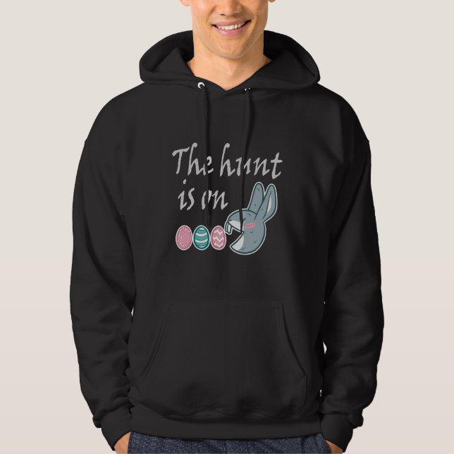 Jakten sker på Påsk Rabbit Egg Hunt Hoodie (Framsida)