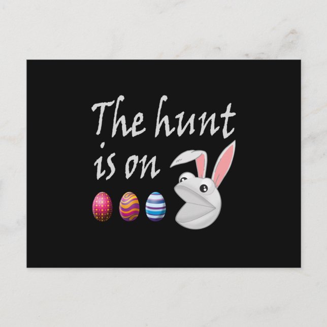 Jakten sker på Påsk Rabbit Egg Hunt Vykort (Framsida)