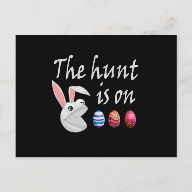 Jakten sker på Påsk Rabbit Egg Hunt Vykort (Framsida)