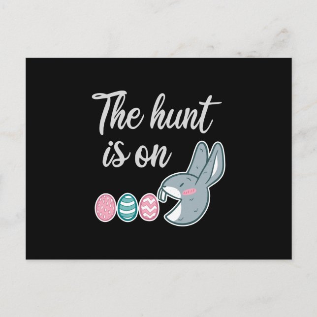 Jakten sker på Påsk Rabbit Egg Hunt Vykort (Framsida)