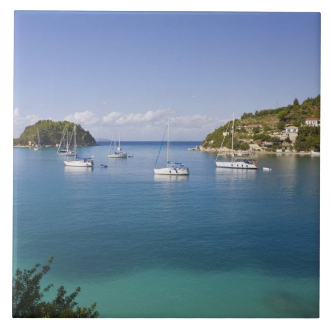 Jakter för ankar, Lakka, Paxos, Grekland Kakelplatta (Framsidan)