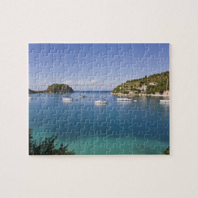Jakter för ankar, Lakka, Paxos, Grekland Pussel (Horisontell)