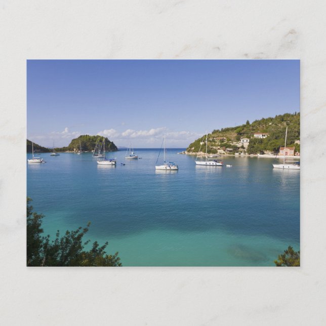Jakter för ankar, Lakka, Paxos, Grekland Vykort (Framsida)