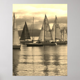 Jakter i Rothesay Bay, Skottland. Poster