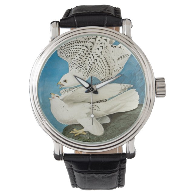Jaktfalkar, aka Gerfalcons av John James Audubon Armbandsur (Framsida)