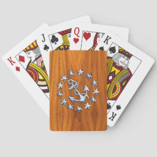 Jaktflaggssignal på nautiskt teakträtryck casinokort
