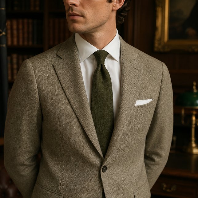 Jaktgrön Herringbone Tweed Slips (Skapare uppladdad)
