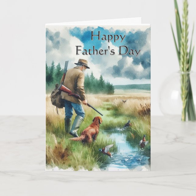 Jakthälsningskort lycklig Fars dag Kort (Framsida)
