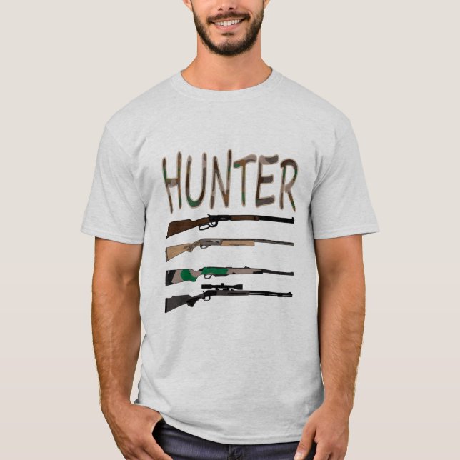 Jaktillustration, manar-shirt, jägargåvor. t shirt (Framsida)